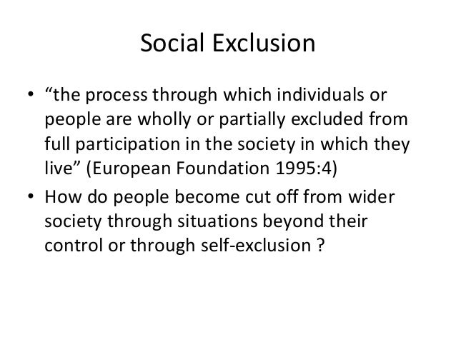 1 what is ‘social exclusion’ and Environment&urbanization vol 14 no 1 april 2002 41 globalization and social exclusion globalization and social exclusion in cities: framing the. 1 what is ‘social exclusion’ and Environment&urbanization vol 14 no 1 april 2002 41 globalization and social exclusion globalization and social exclusion in cities: framing the.